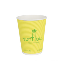 Wholesale customized printing disposable personalized coffee single ripple paper cups